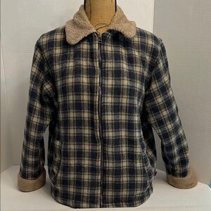 Woolrich Plaid Jacket with Tan Accents
